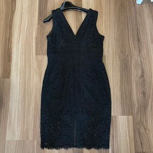 Black lace cocktail dress